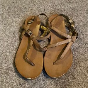 Brown leather sandals